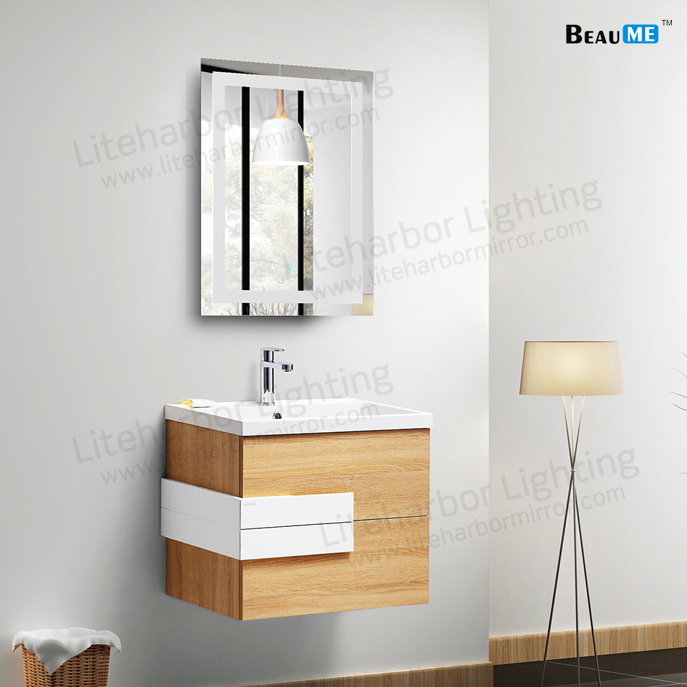 Liteharbor Customized Size Round Illuminated Bathroom Mirror